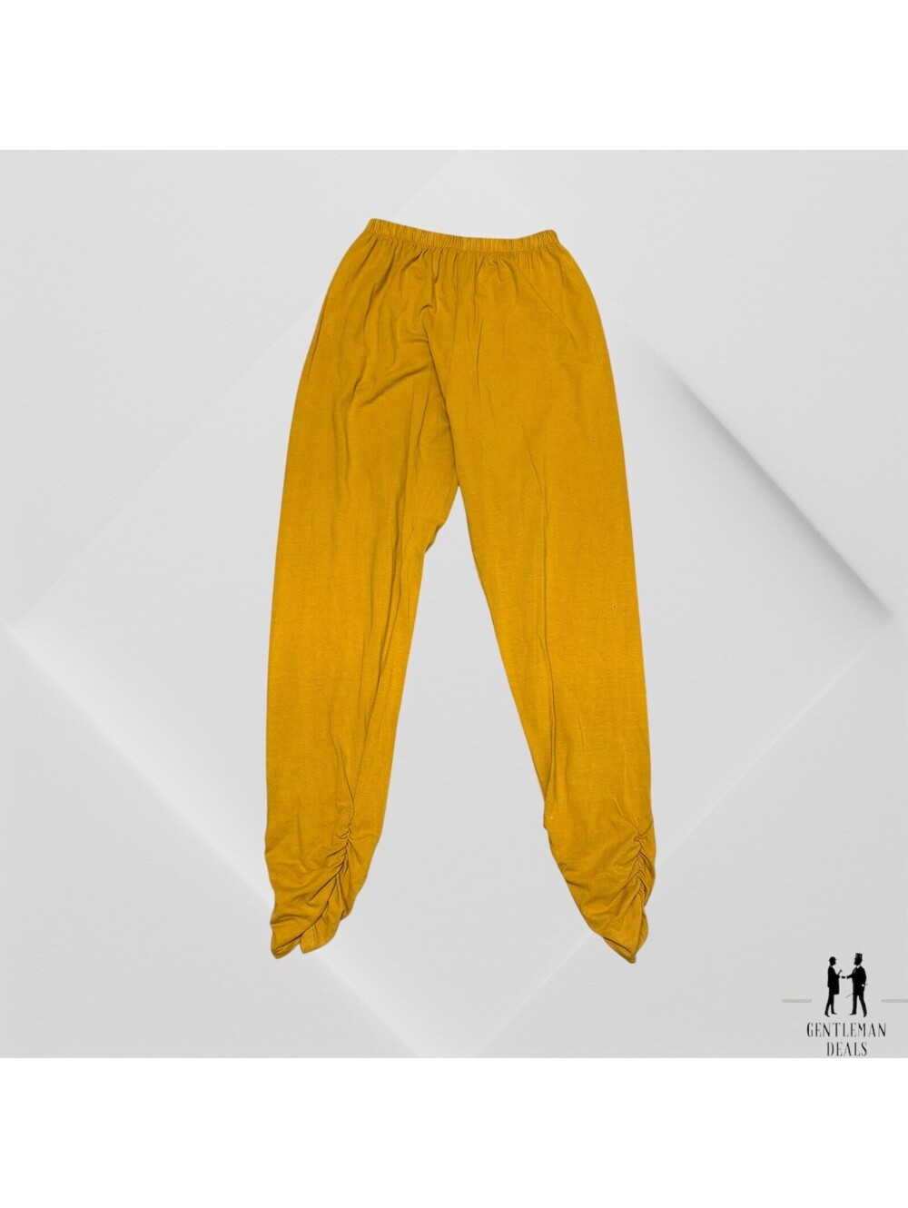 Bodil Cotton Summer Beach Travel Comfort Trousers Pants Size S  Mustard Ruffle